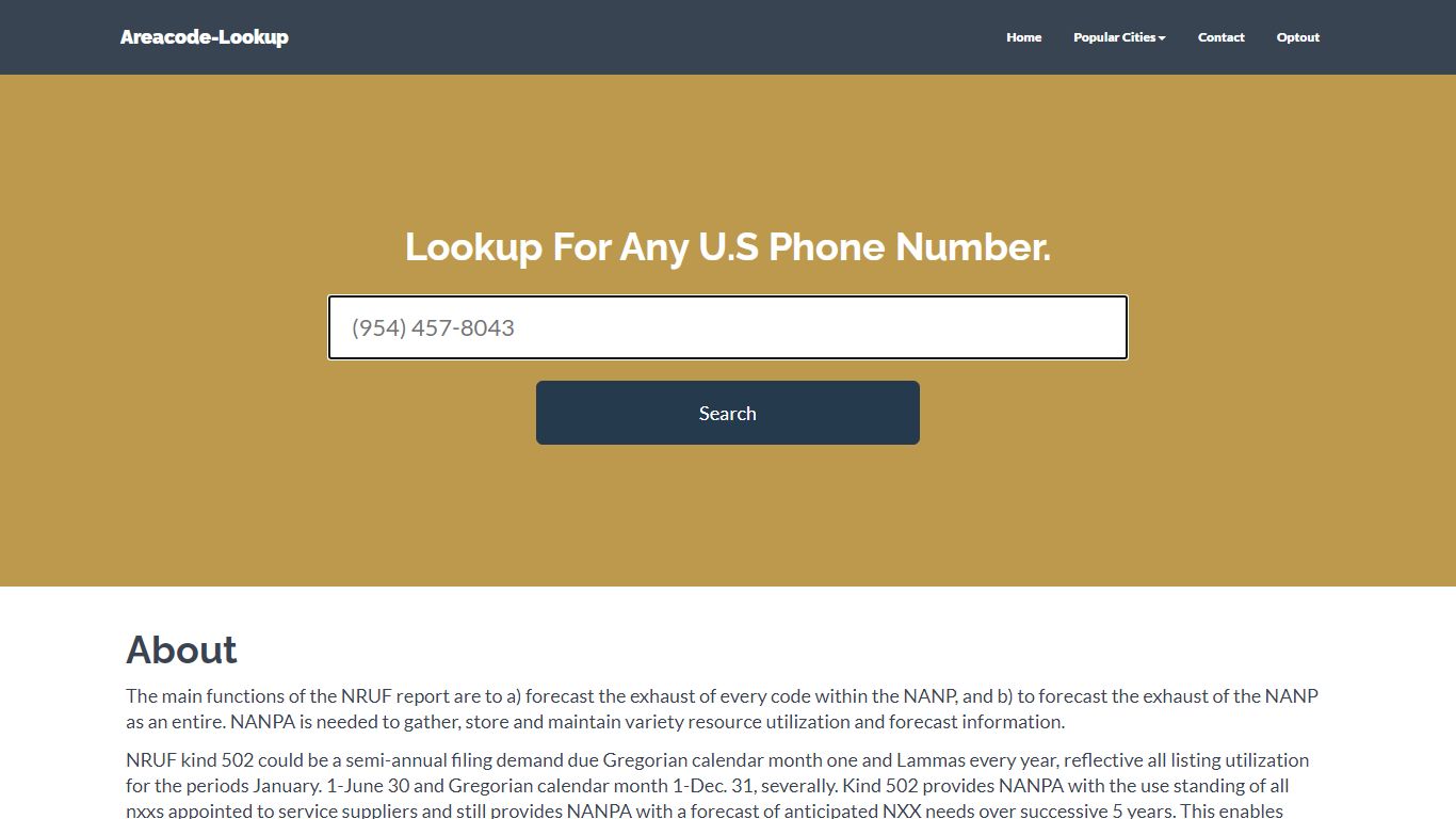 USA Area Code Lookup & Phone Call Lookup
